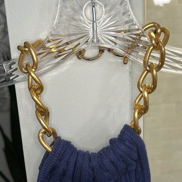 Lilly Pulitzer navy blue cable knit halter top size small - Picture 3 of 8